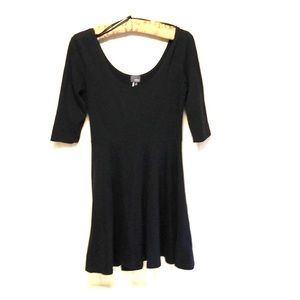 Black scoop neck skater dress